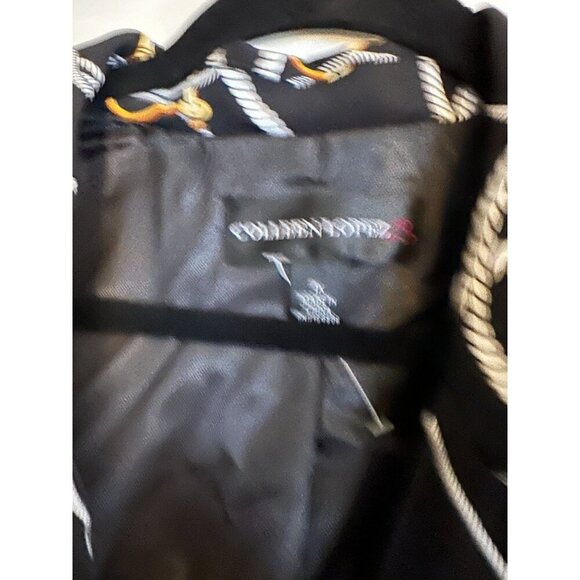 Colleen Lopez Navy Blue Gold Blazer Jacket 1X New With Tag - Picture 3 of 3